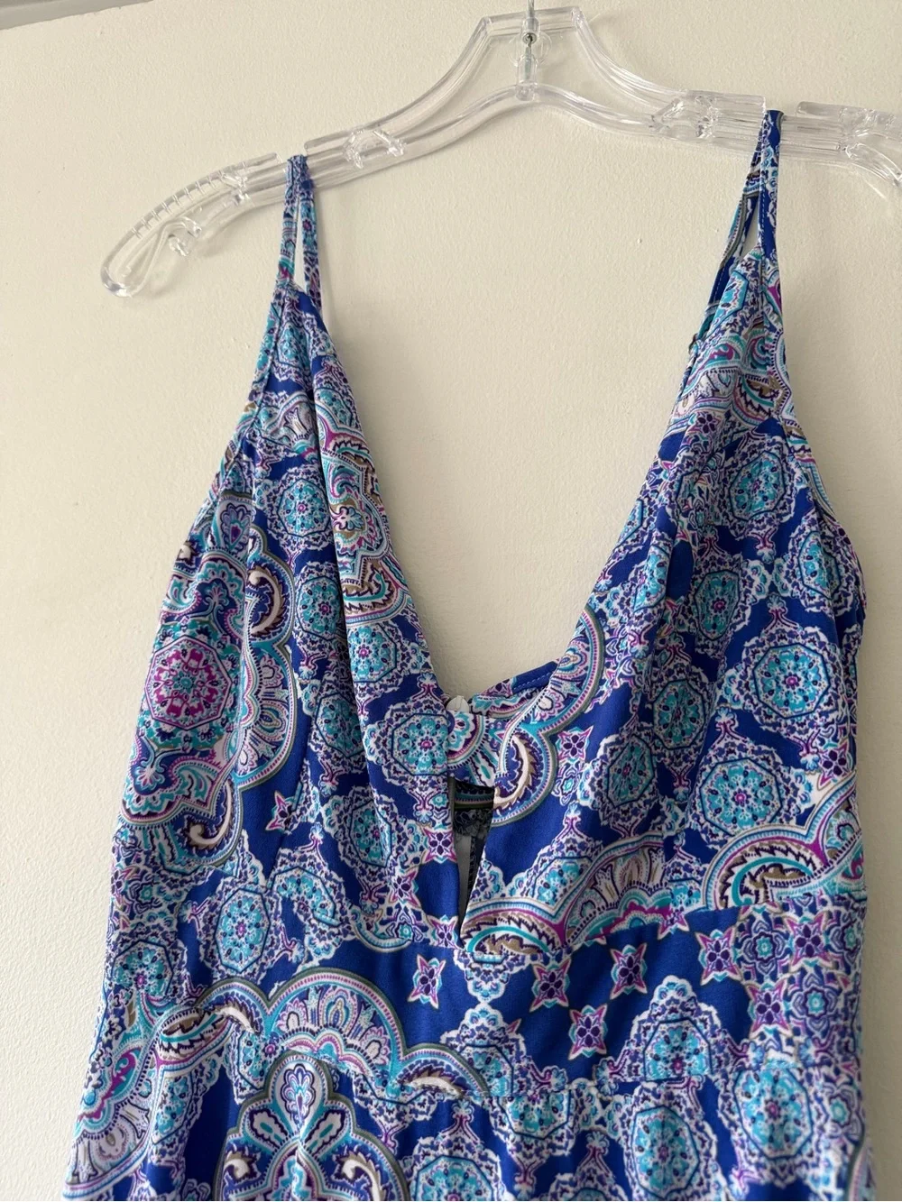Lucy Love Slay Dress Small Blue Purple Paisley Mandala Medallion Mini NWT